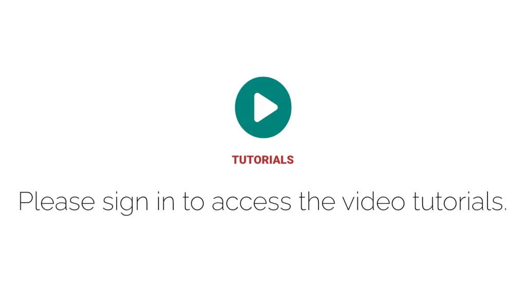 Sign in to view video tutorials.